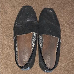 Sparkly Black Toms